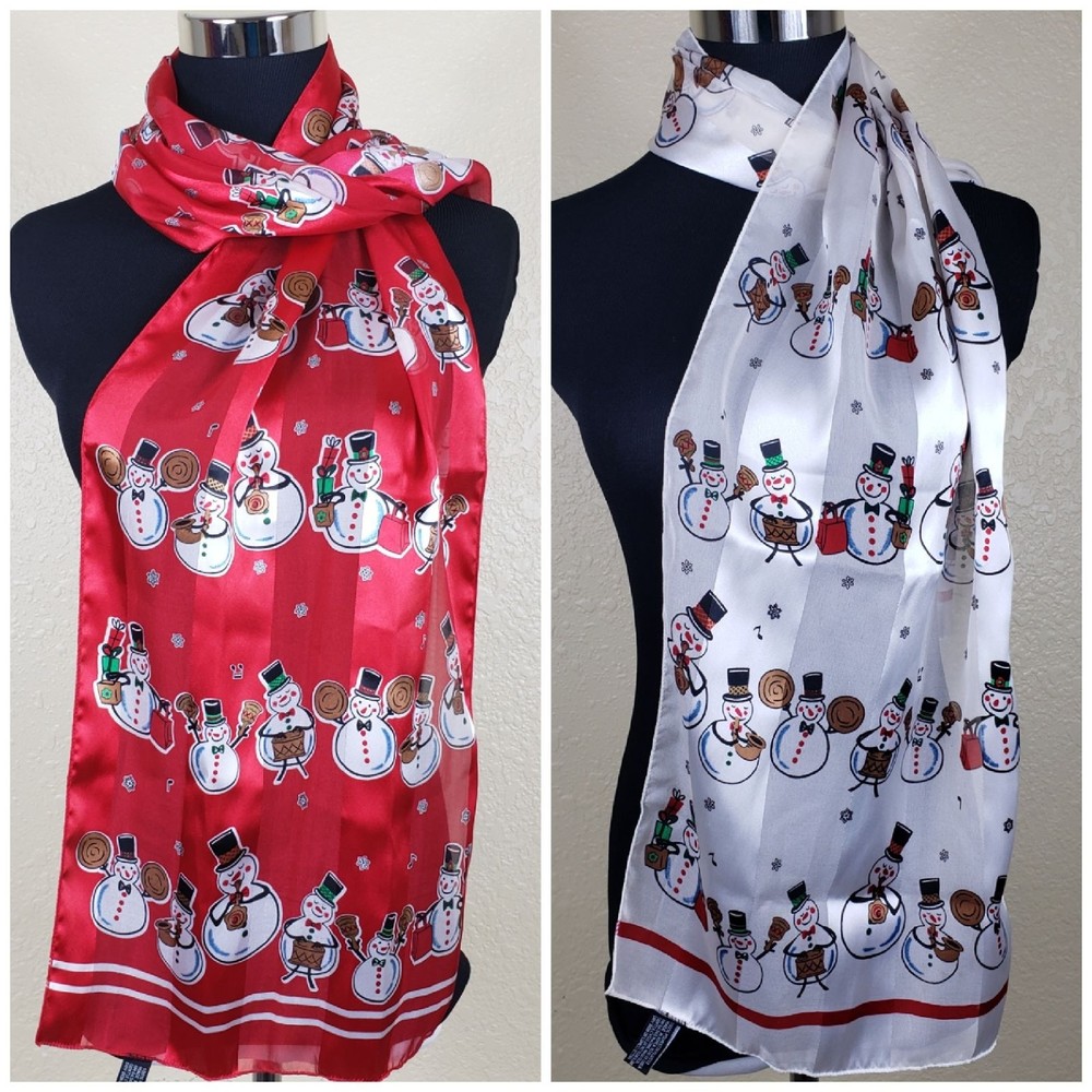 2 Snowman Christmas Scarves
